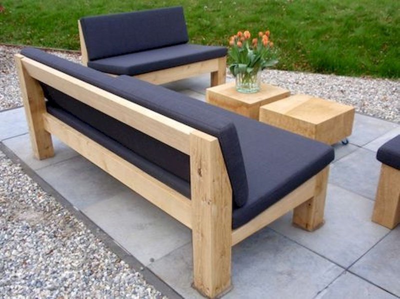 A sofa made of wood