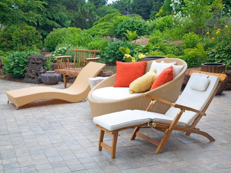 Patio with sun loungers