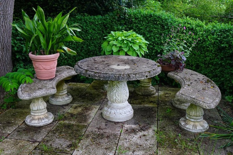 A table in the garden