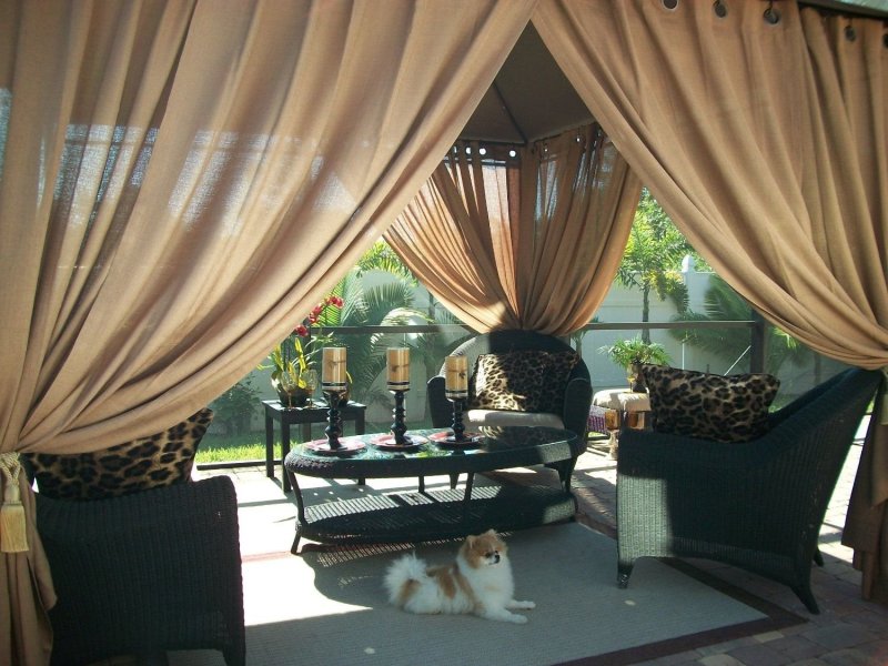 Curtains for gazebo and verandas