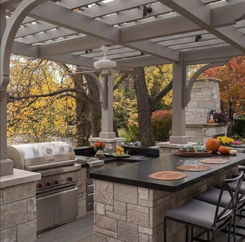 Pergola Patio with barbecue