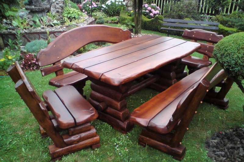 Wooden garden furniture