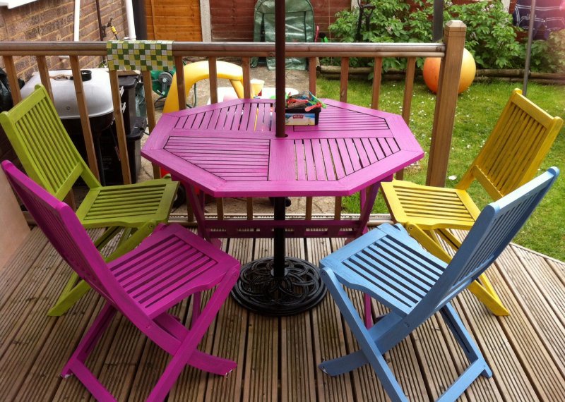 Garden furniture made of plastic