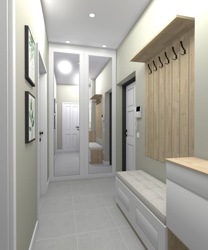 Hallway in a modern style design narrow corridor