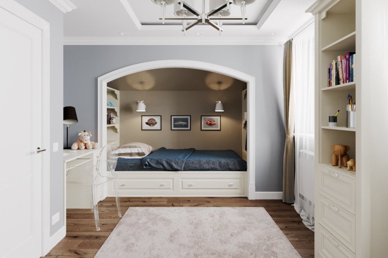 Bed in a niche design