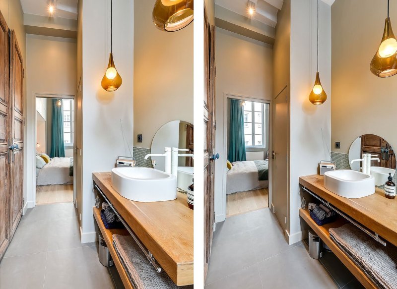 The design of a narrow bathroom