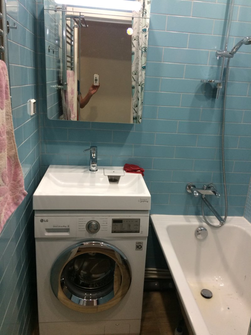 Washing machine in the bathroom