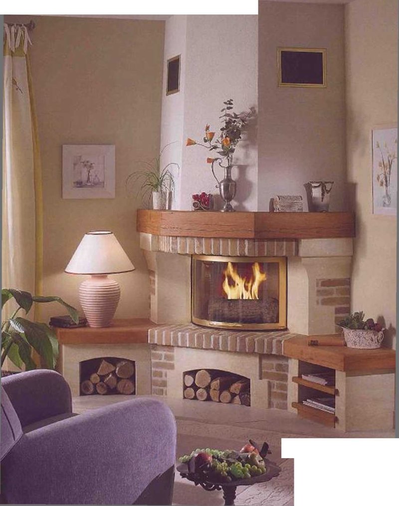 Corner fireplace