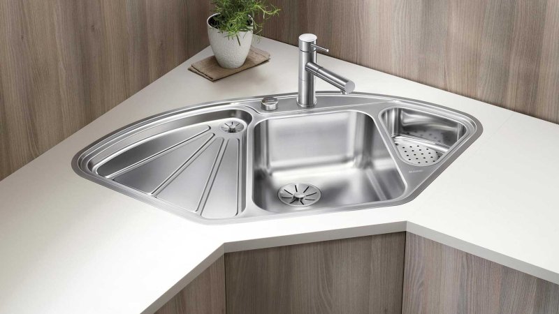 Corner sink for the kitchen