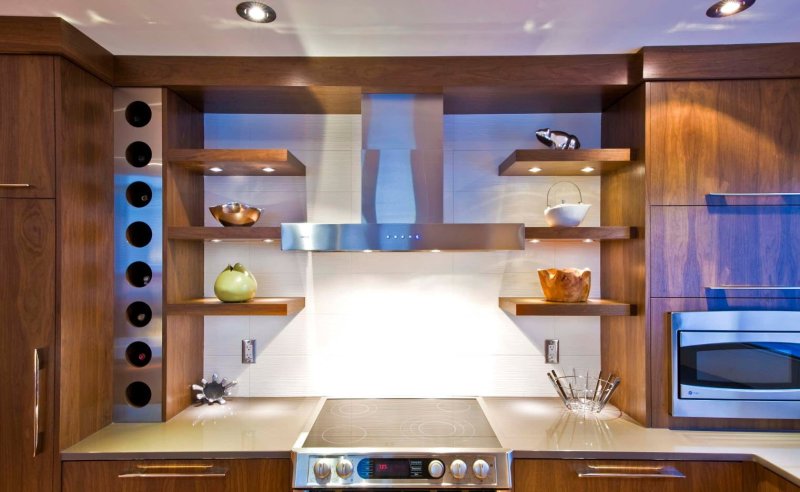 Kitchen with shelves