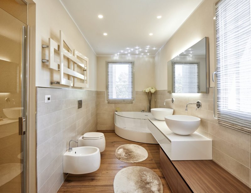 Bathroom interior with the bathroom