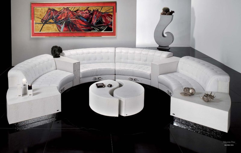 Semicircular sofa for the living room