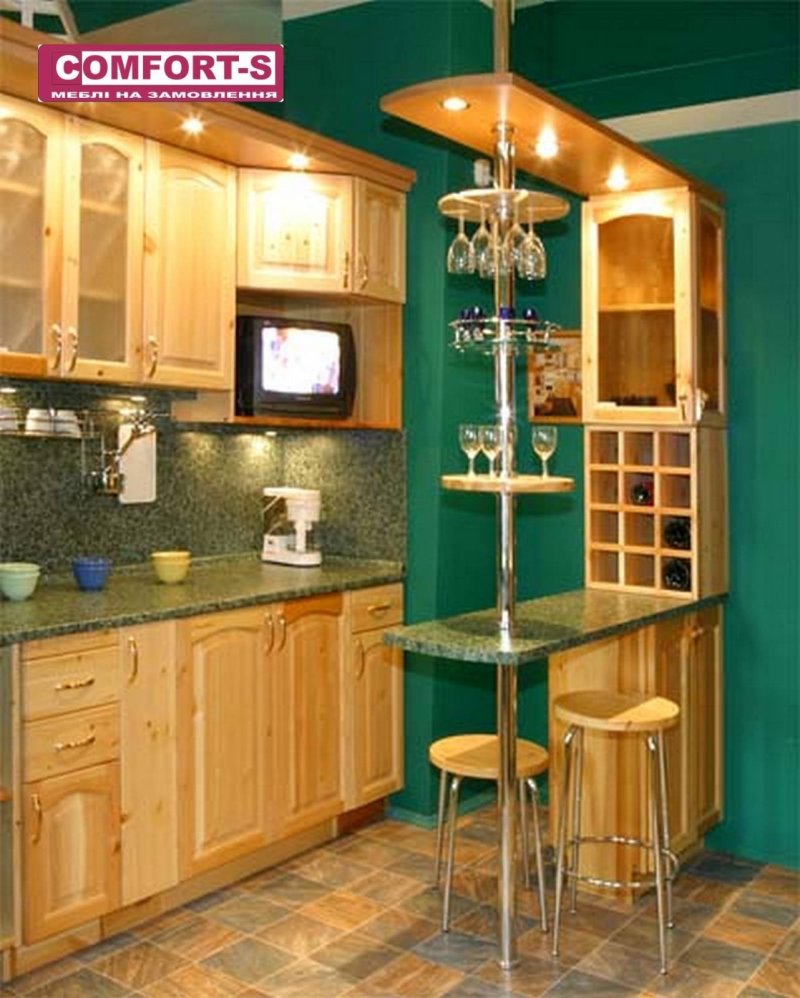 Kitchen with a bar