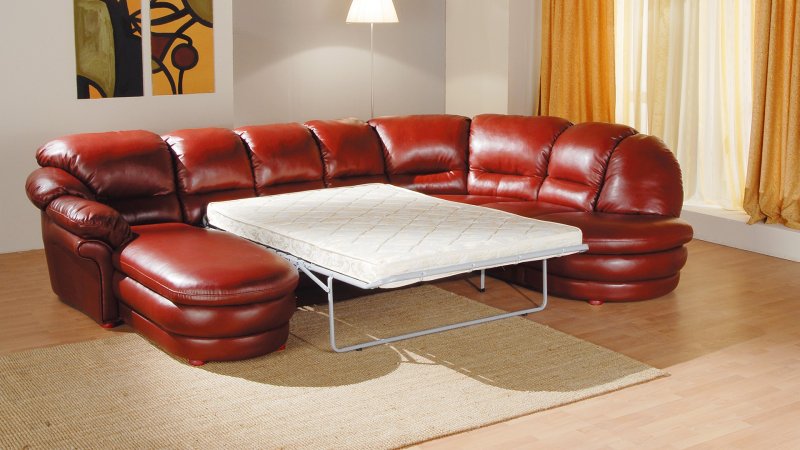 Corner leather sofa