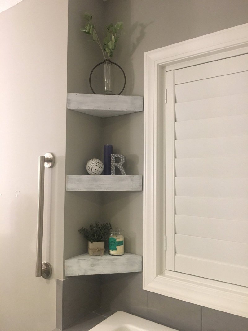 Shelves in the bathroom