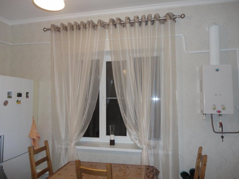 Curtains in the kitchen on the gross