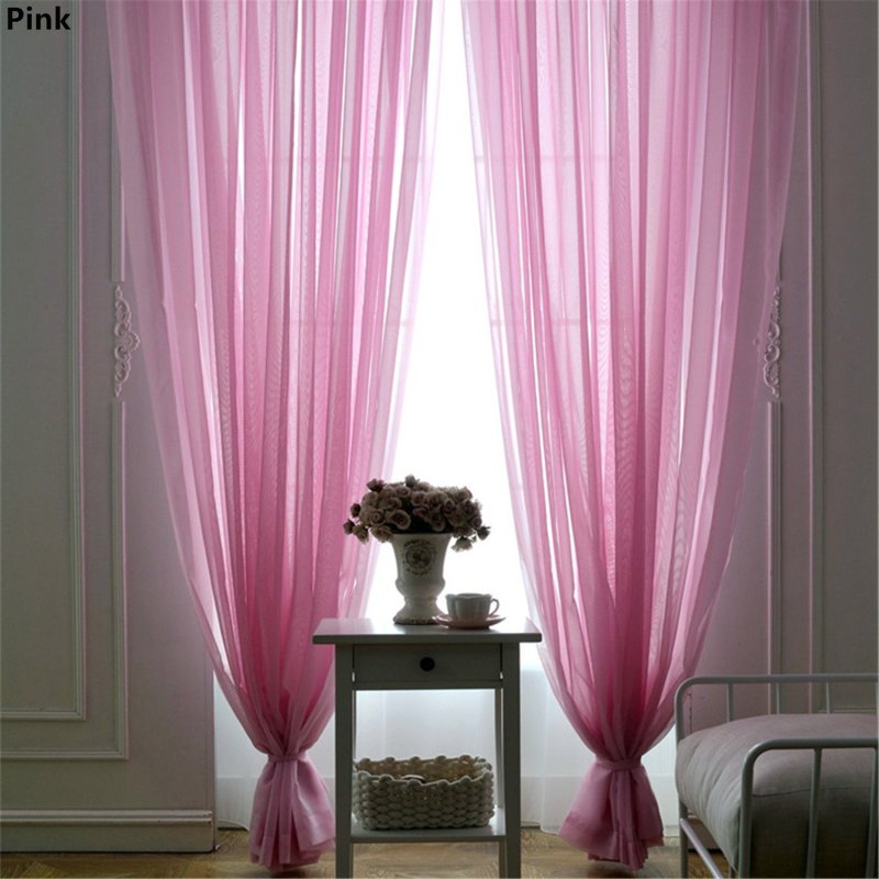 Pink curtains