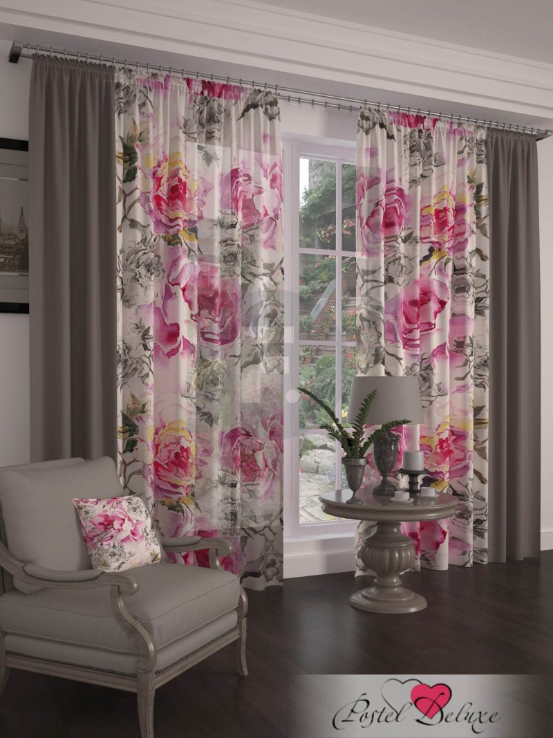 Floral print curtains