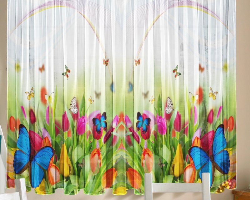 Curtains with butterflies