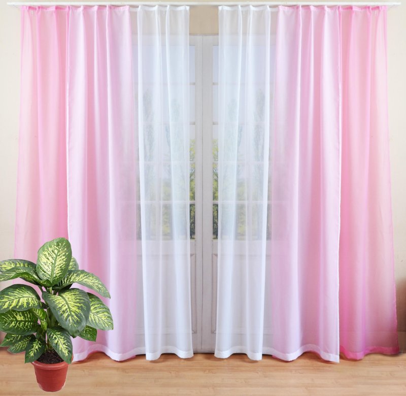 Pink curtains