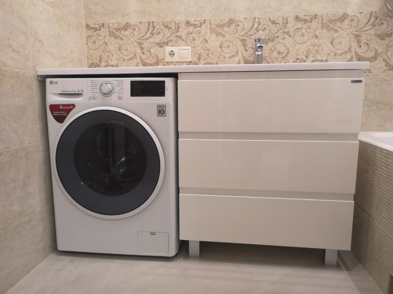 Tumbling for a washing machine with a countertop