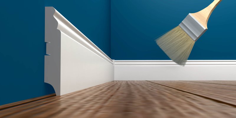 Skirting board in a modern interior