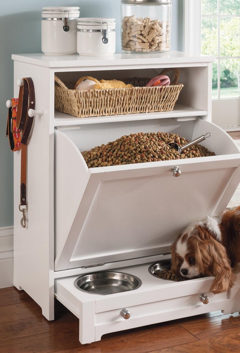 Cabinet for storing dog feed