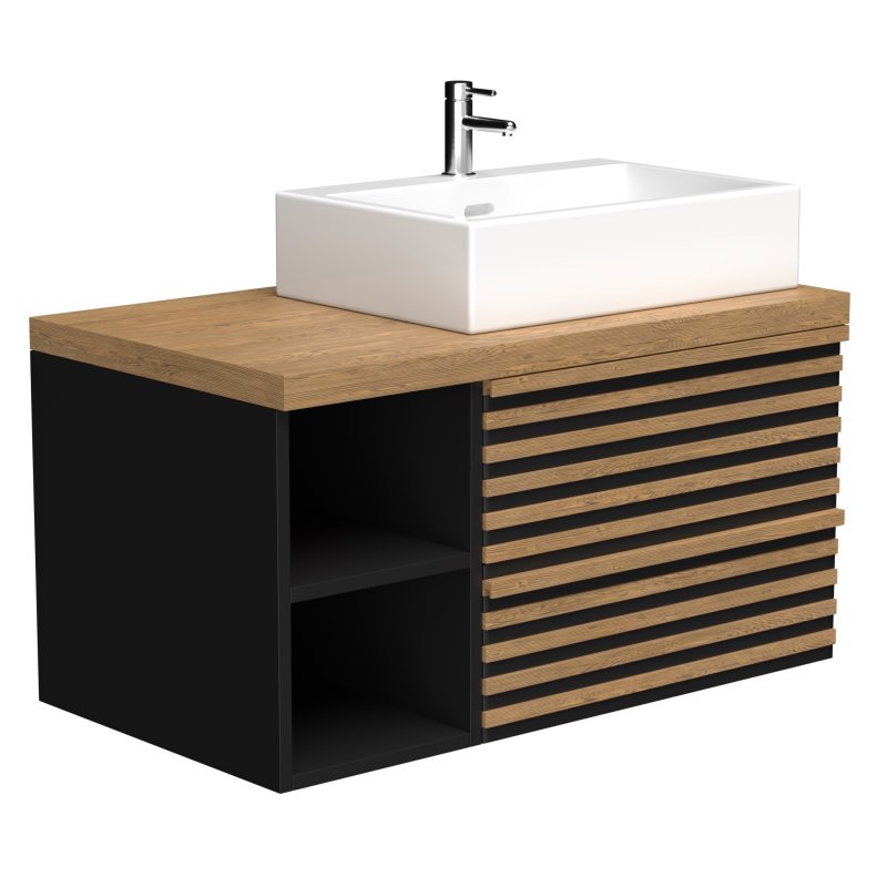 Comforty Bonn-75 oak room dark oak room with Comforty 75e sink