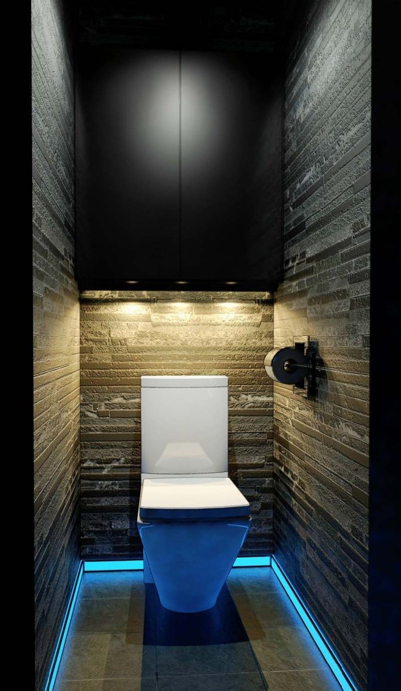 The interior of the toilet