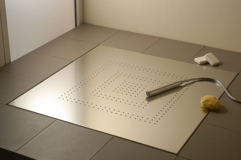 Shower ramp in the floor for tiles