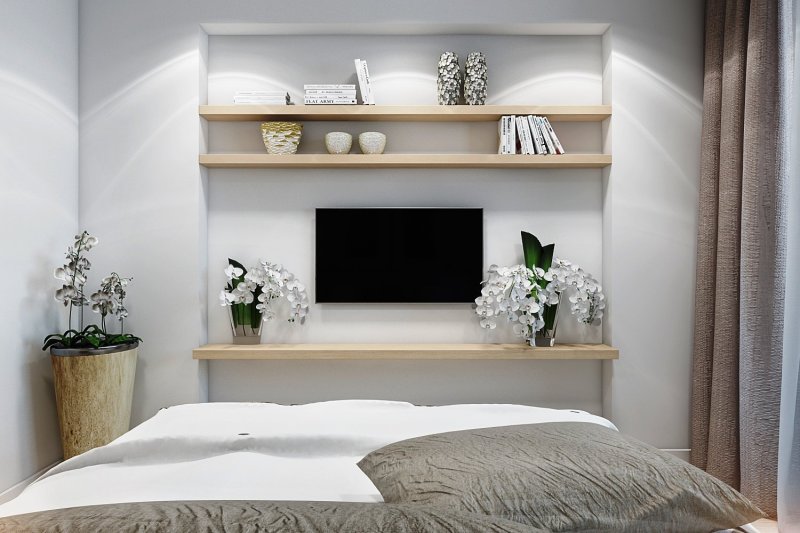 Shelves in the bedroom