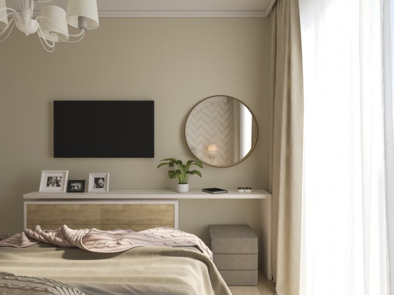 Toilet table in a bedroom in a modern style