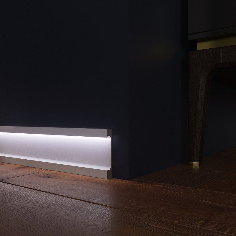 Floor skirting board with backlight