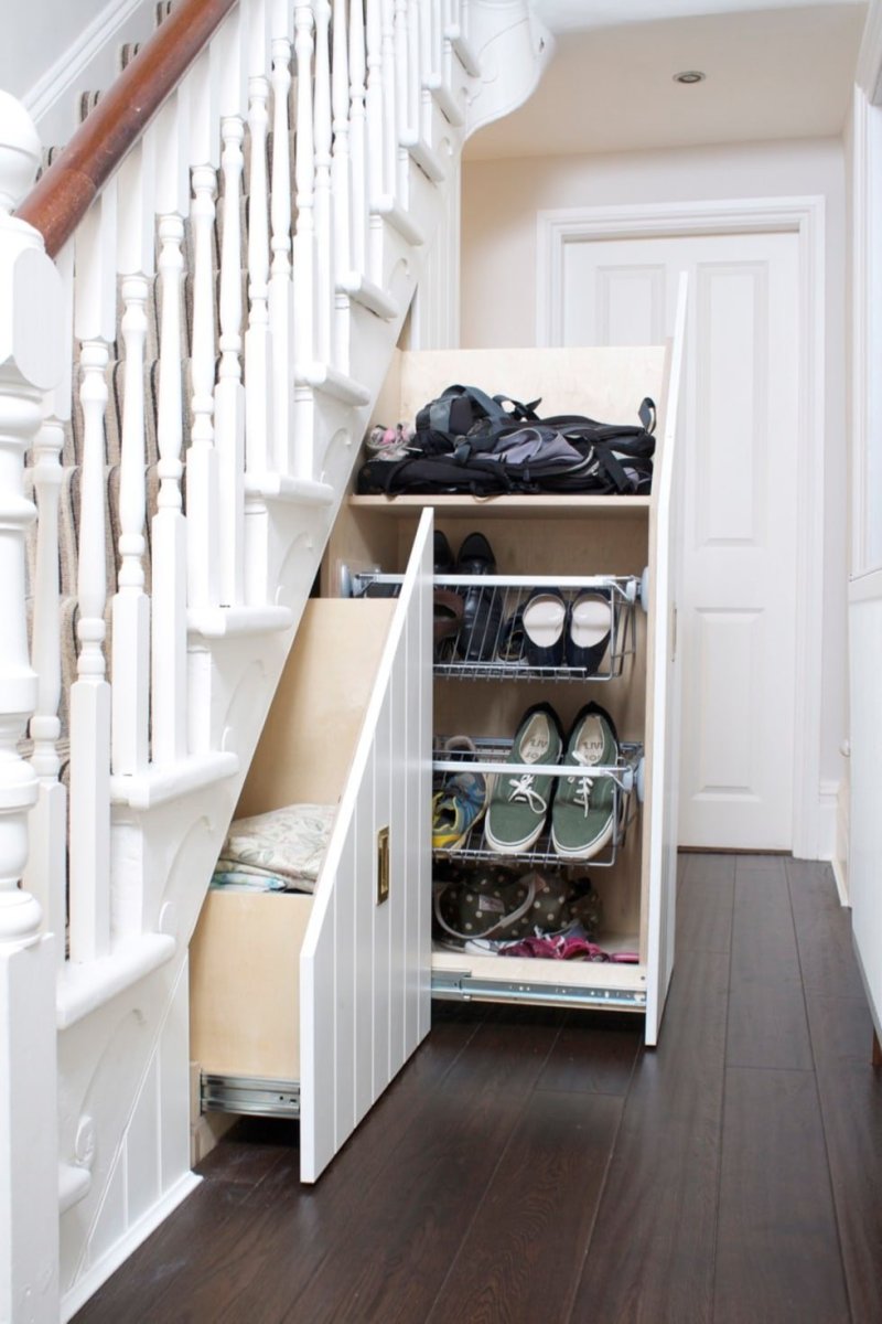 A closet under the stairs