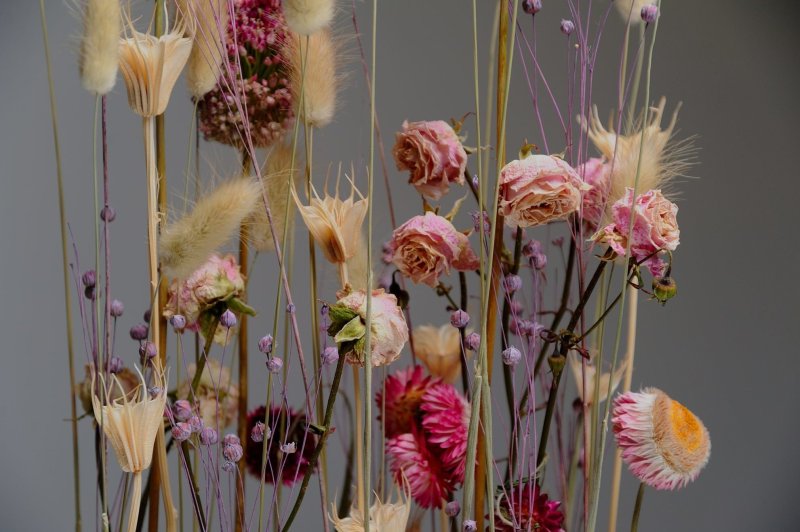 Wall compositions of dried flowers