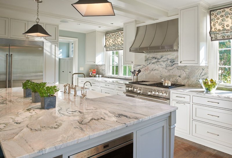 Marble in the interior of the kitchen