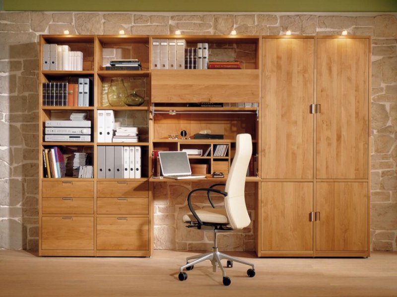 Desk built into the cabinet