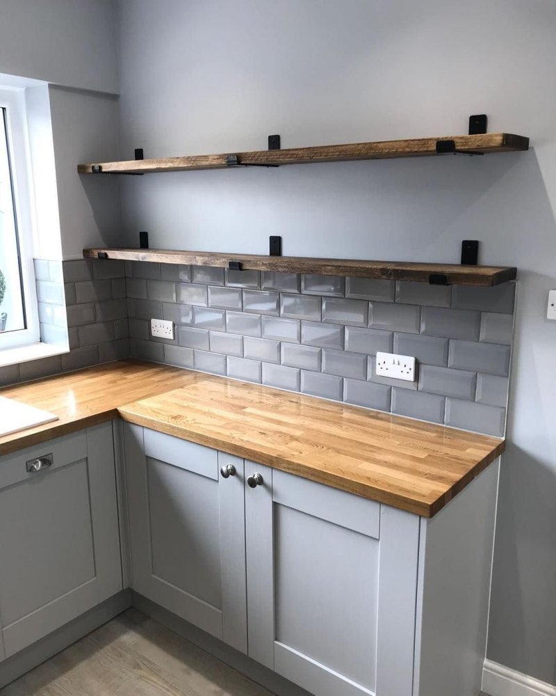 Kitchens with a wooden countertop