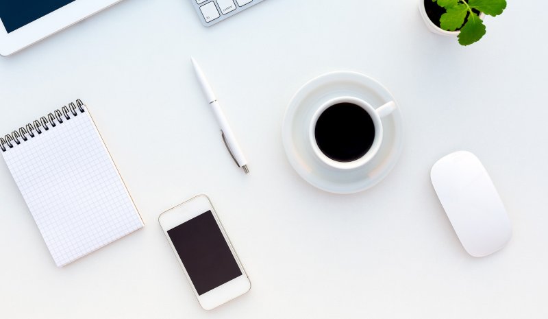 White office table