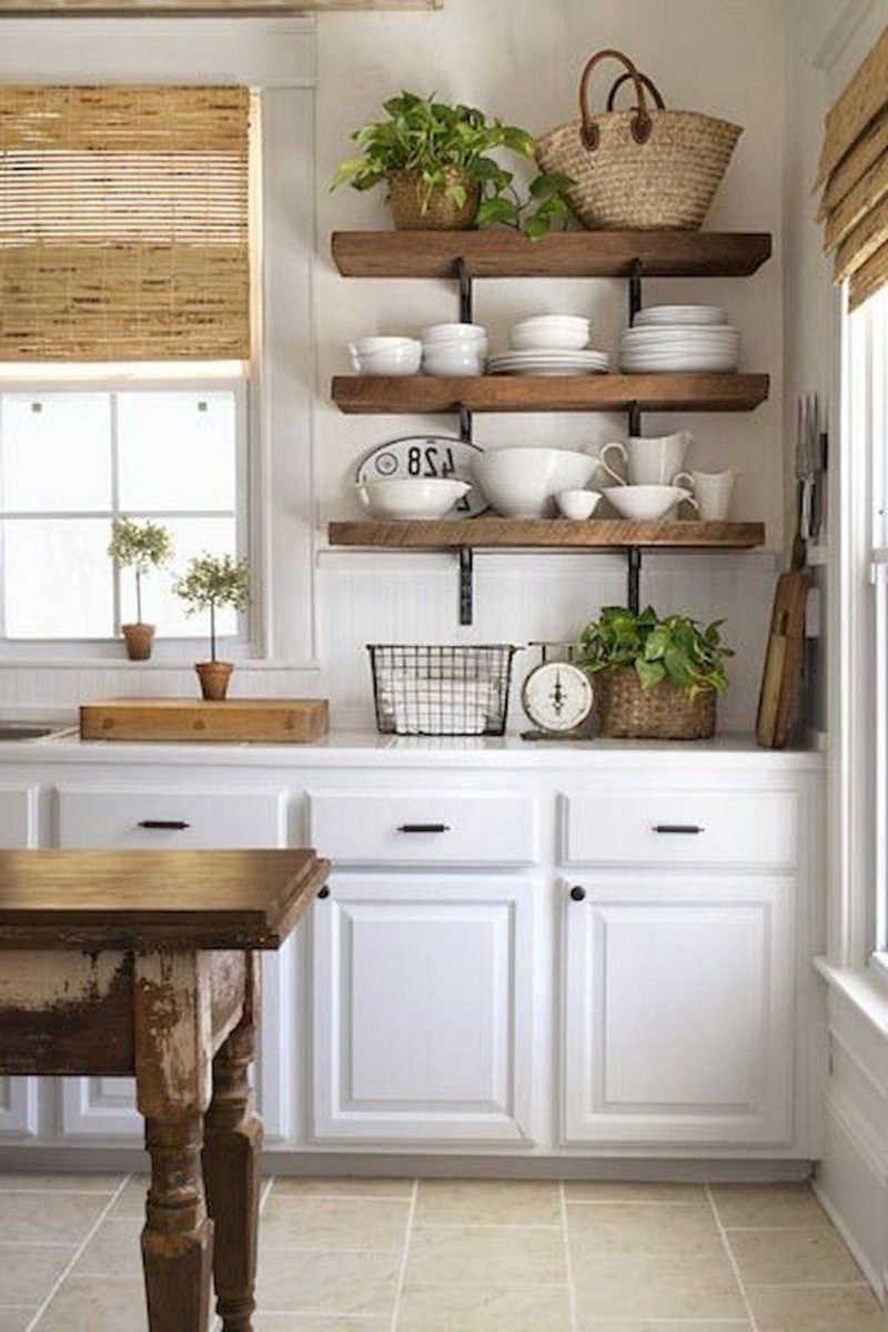 Kitchen with shelves