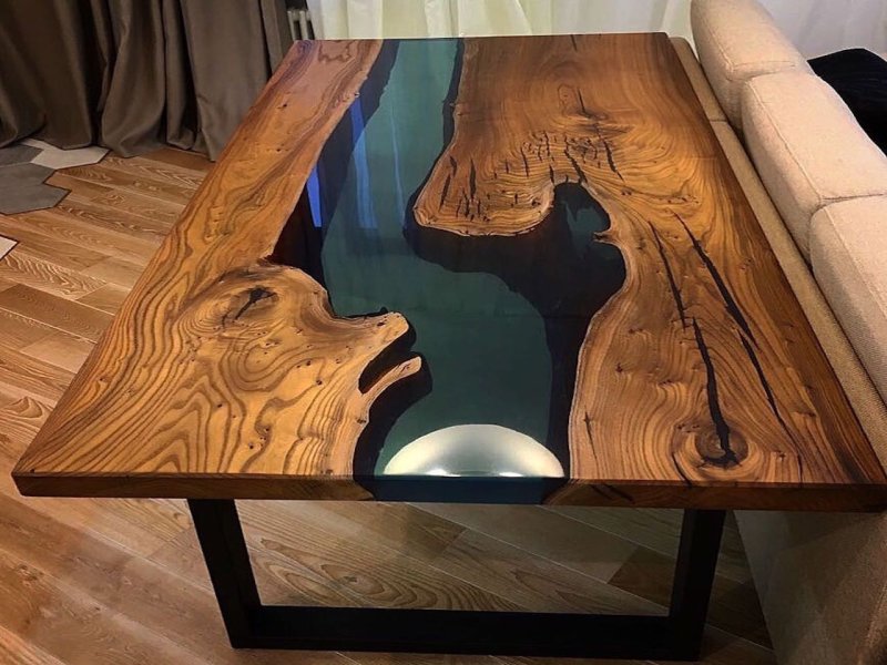 Slab and epoxy resin tables