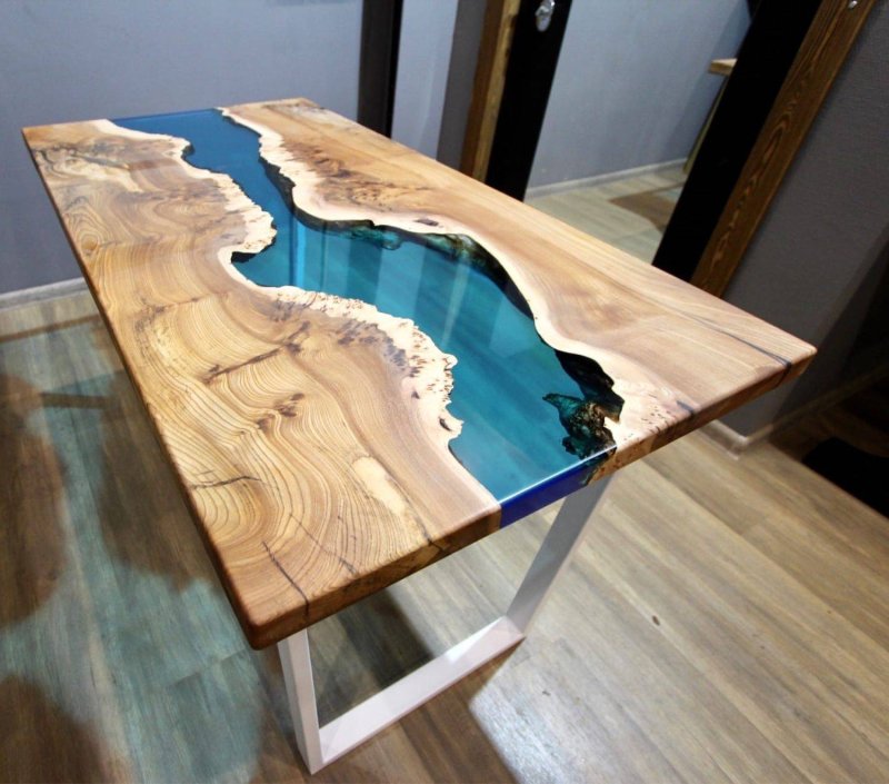 Table river from epoxy resin