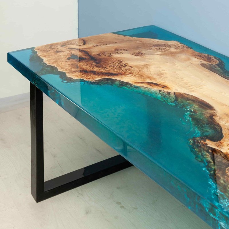 Slab and epoxy resin countertop