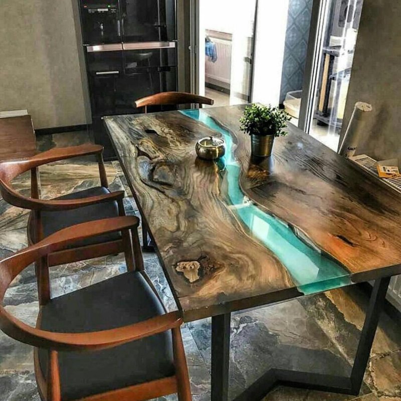 Slab and epoxy resin countertop