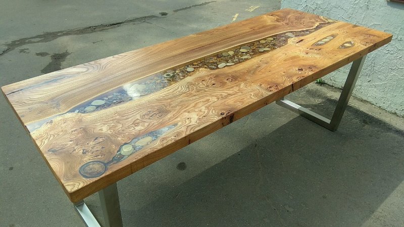 Slab table and epoxy