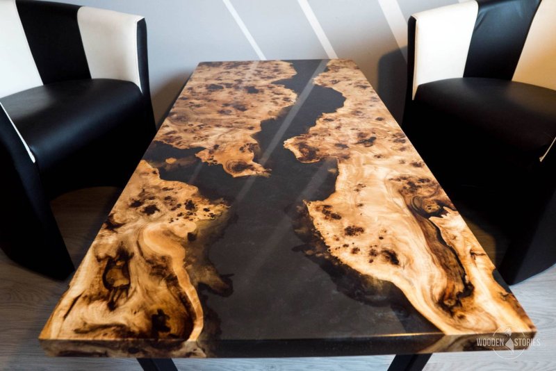 Slab and epoxy resin countertop