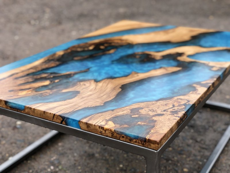 Table river from epoxy resin