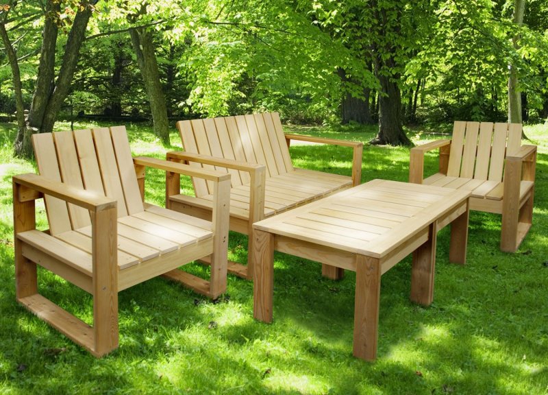 Wooden garden furniture