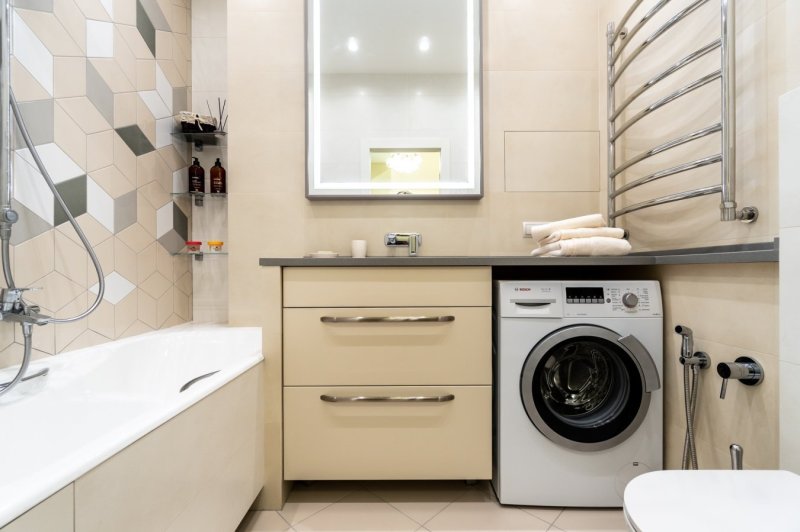 Bathroom with a washing machine