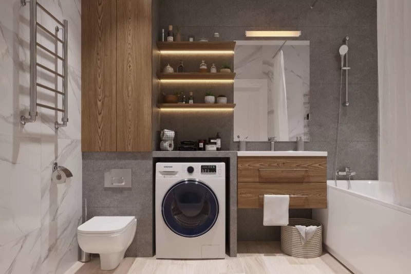 Bathroom with a washing machine